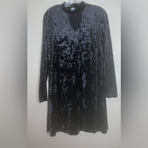 M. Fasis Black Velvet Midi Dress - Size M
